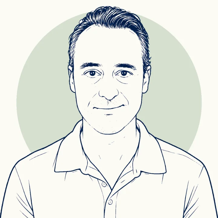 Illustrated portrait of Jeff Schaffer